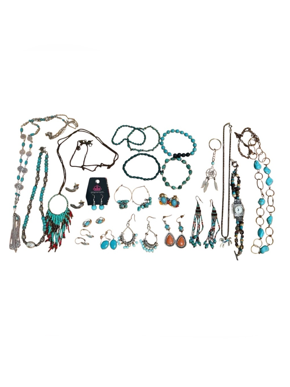 Southwest, Boho Mixed Lot Women’s Fashion Jewelry Turquoise/Silver/Bronze Colors